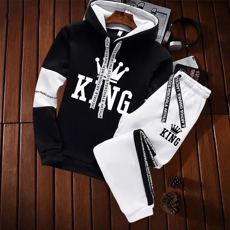 New Men's Tracksuit Set High Quality Hoodies And Sweatpants Casual Sports