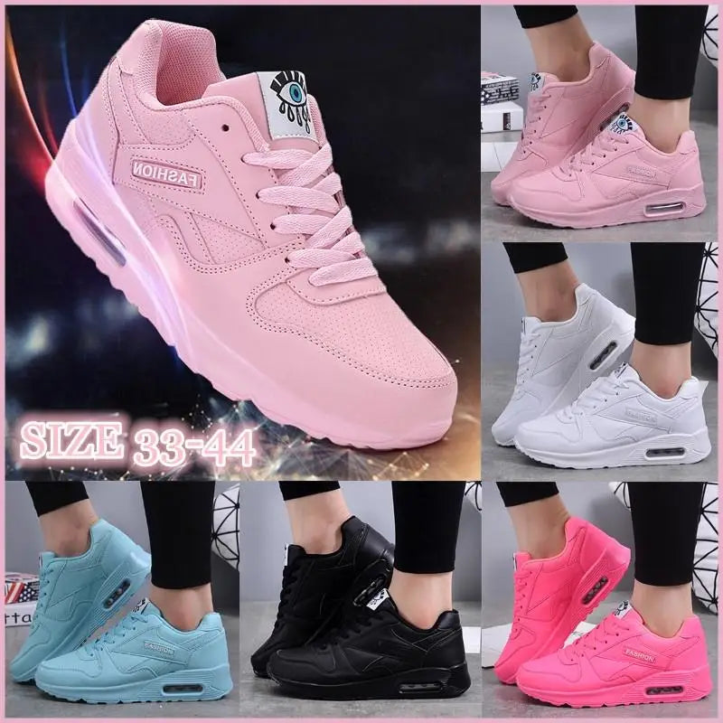 Women Fashion Sneakers Air Cushion Sports Pu Leather Sneakers