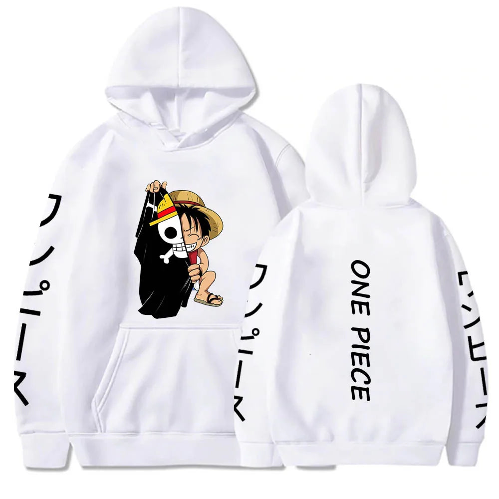 New One Piece One Piece Luffy Print Hoodie Unisex Sweater Plus Fleece