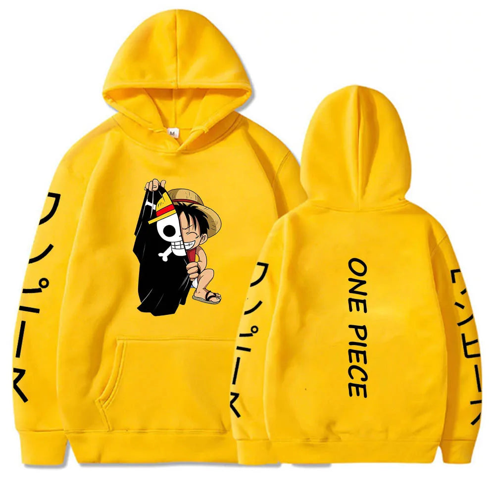 New One Piece One Piece Luffy Print Hoodie Unisex Sweater Plus Fleece