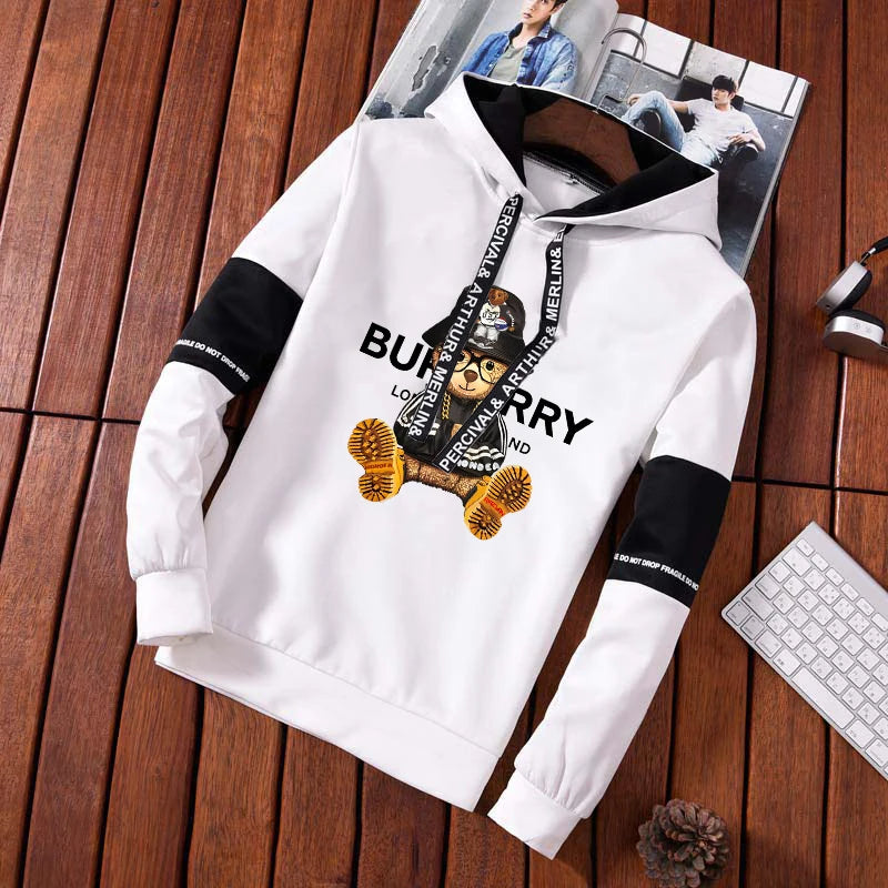 Men's Tracksuit Print Letter, Luxury Fashion Casual 2 Piece Streetwear