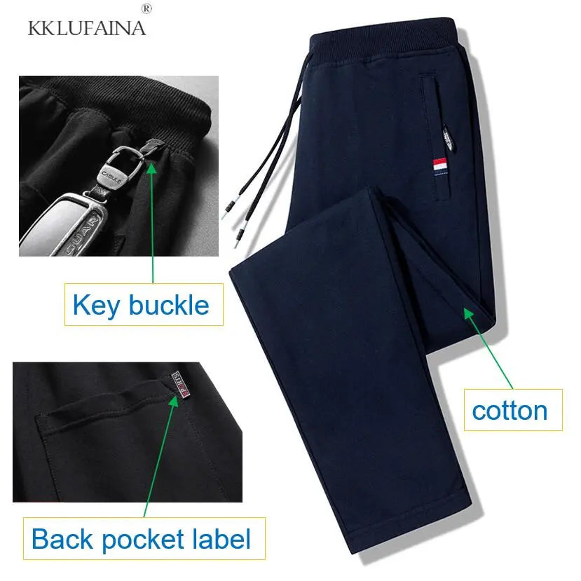 Autumn Pants Men Fitness Sportswear  Elastic Waist Sweatpants Cotton