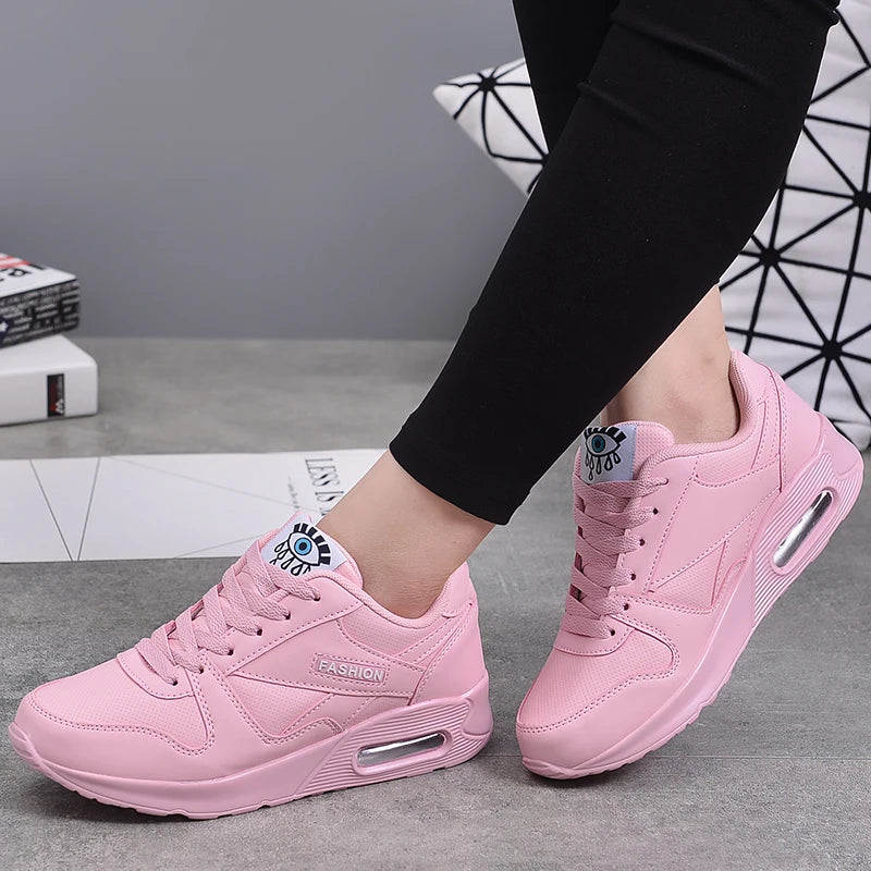 Women Fashion Sneakers Air Cushion Sports Pu Leather Sneakers