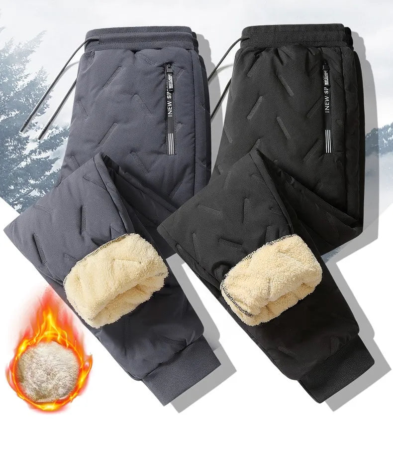 2024 Winter Fleece Lamb Wool Men's Tracksuit 3 Piece Set Warm Vest Jacket Pants