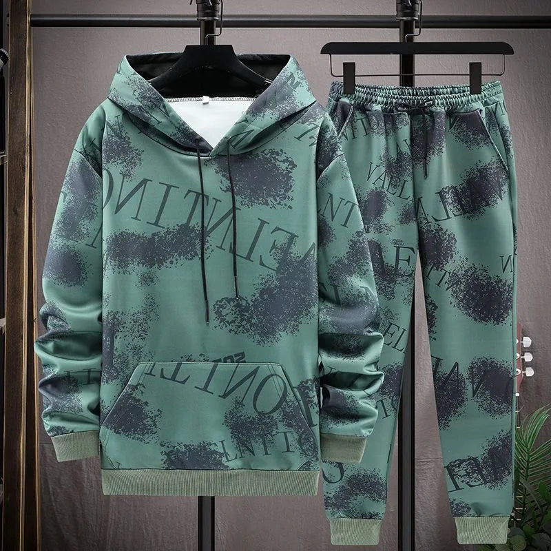 New Fashion Trend Camouflage Hoodie Set Men's Casual Relaxed Comfortable High Quality