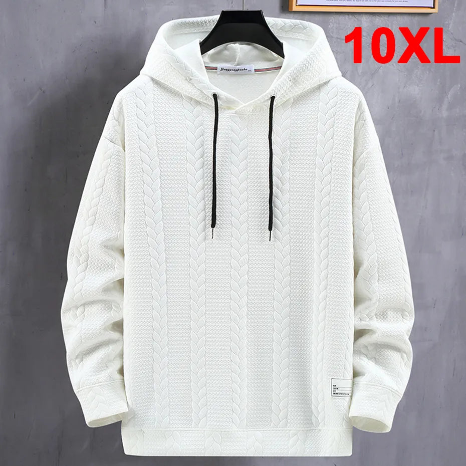 Men's Hoodies Plus Size Solid Color Sweatshirt Pullover Black White