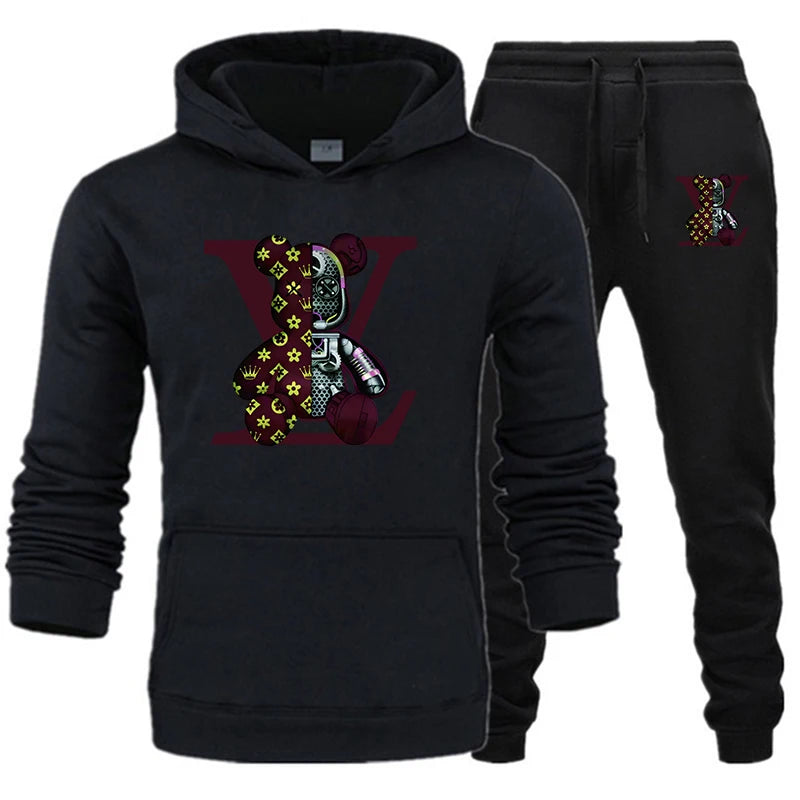 Men Classic Style Tracksuit Hoodie + Jogging Pants Outfits Casual High Quality Clothing