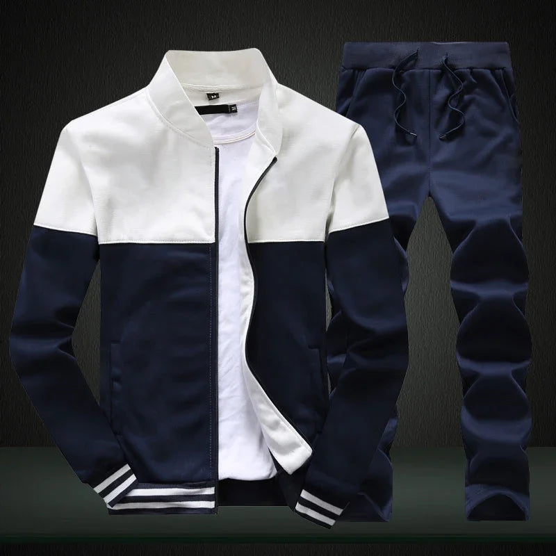 Men Tracksuit Zip Up clothing 2 Pieces Sets