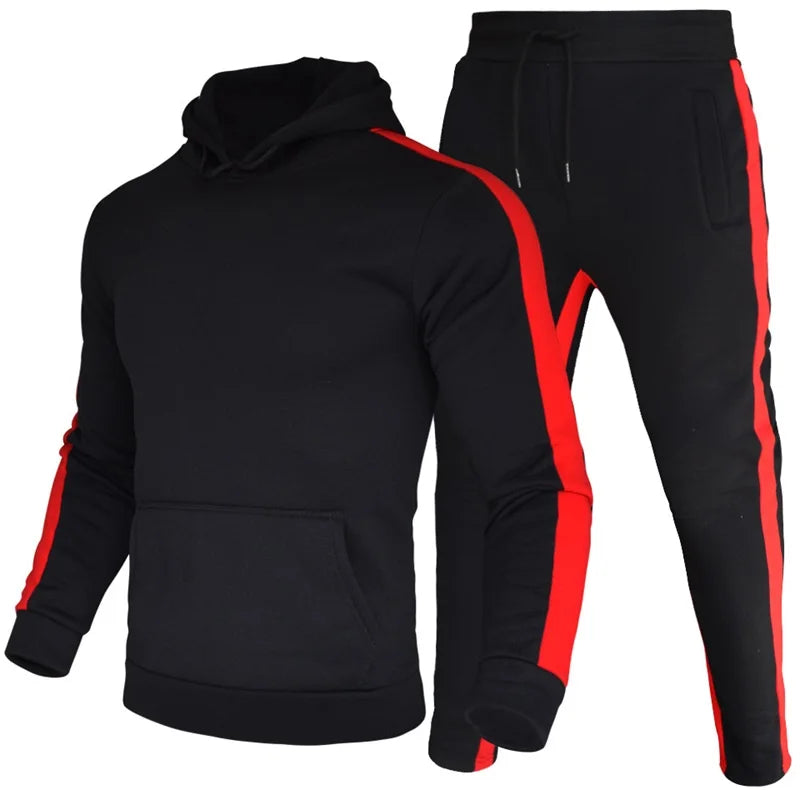 Men's 2 Piece Tracksuit Color Block Sweatsuit Stripes Casual Sportswear