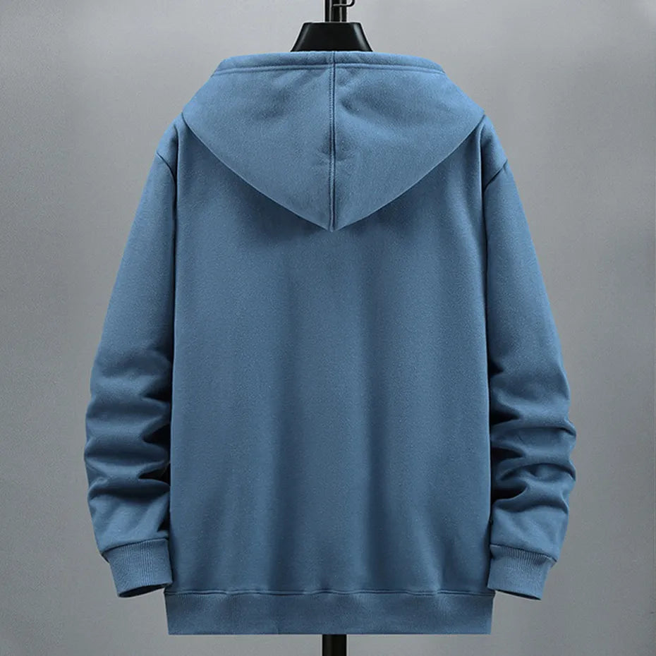 Plus Size Mens Hoodie Fleece Hoodies Solid Color Jacket