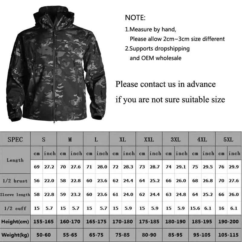 Hunting Jackets Soft Military Tactical Jacket Waterproof Fleece