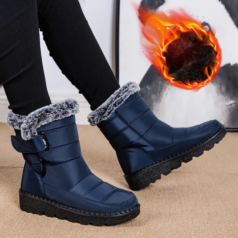 Waterproof Winter New Faux Fur Long Plush Boots