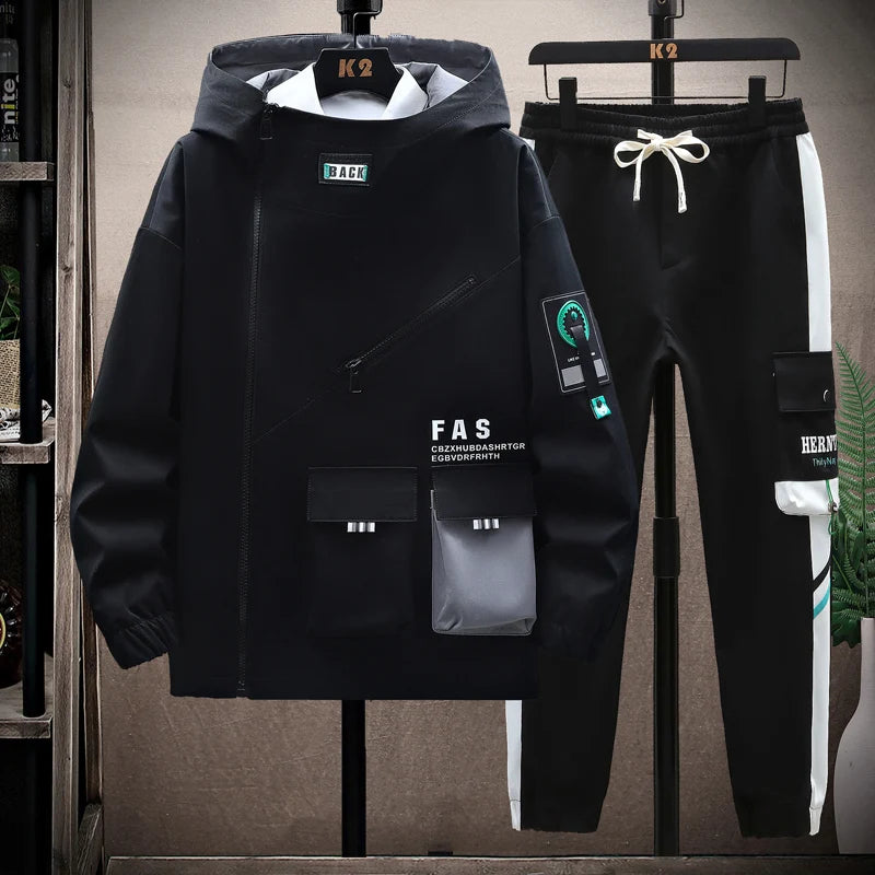 Casual Men Tracksuit  Fashion Outfits Hoodie pullover pocket jacket Sweatpants