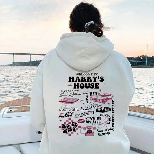 Harry's House Letter Printed Women's Plus Size Hoodie Y2K warm