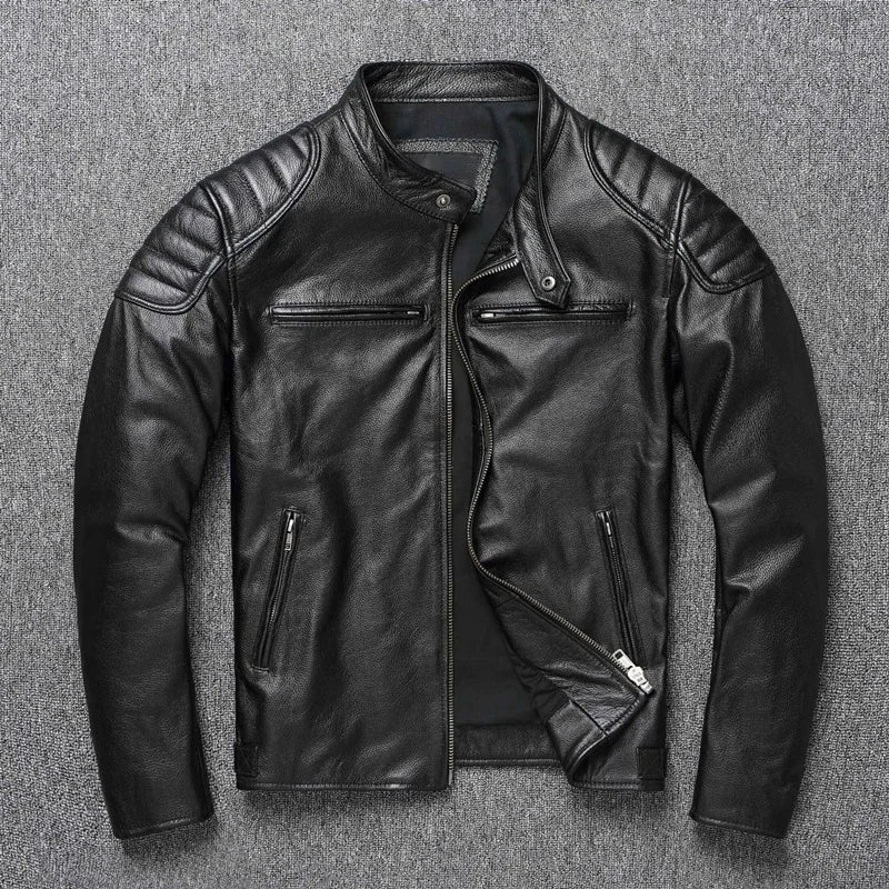 Vintage Brown Genuine Leather Motorcycle jacket